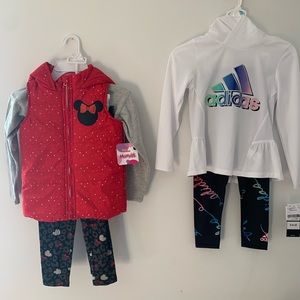 2 size 5T girl outfits from Disney and Adidas. NWT